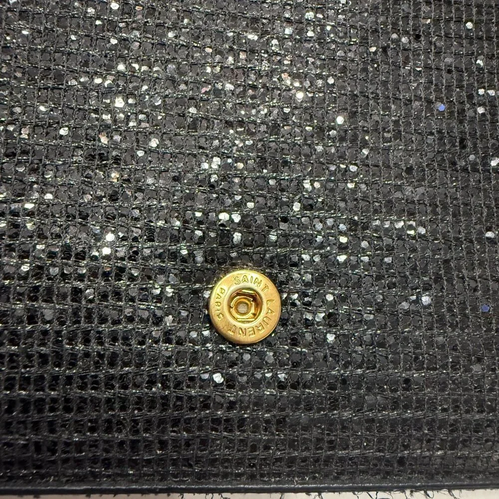 SAINT LAURENT  (YSL) Rare Glitter Chain Crossbody & Clutch Bag - Picture 8 of 13